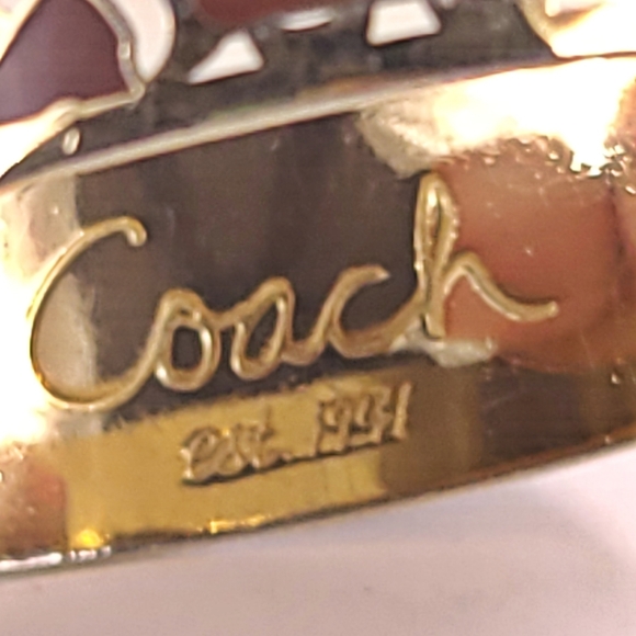 Coach Signed Bracelet Bangle Leopard Print Logo - Picture 5 of 8